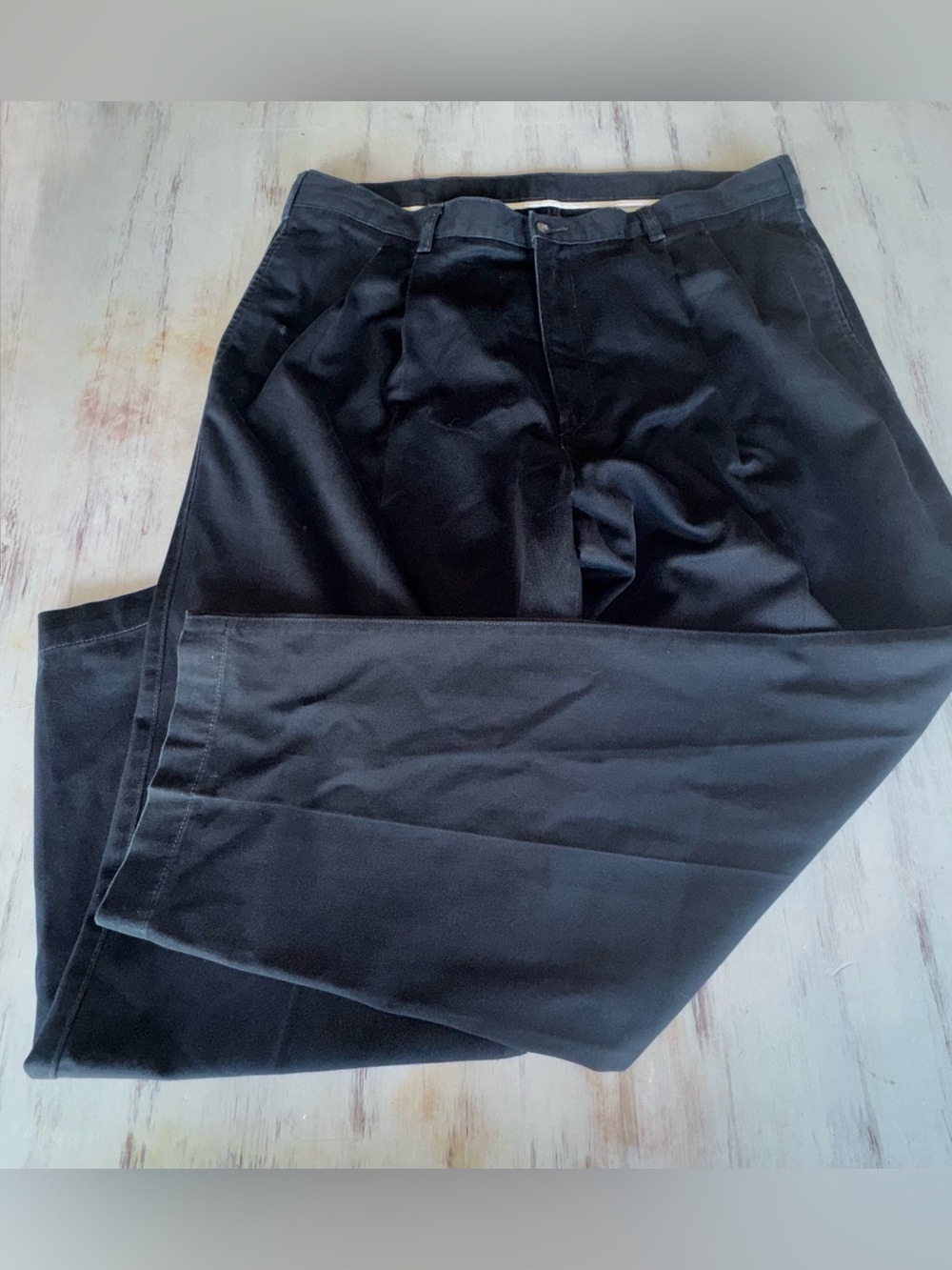 Duck Head Black Pleated Cotton Chino Pants 38x30 (38x29.5)